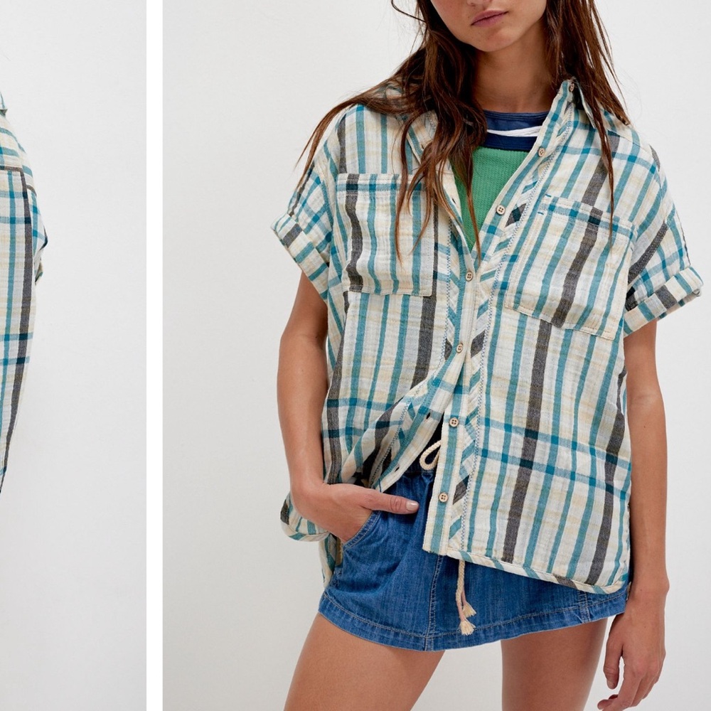 NWT Free People Firefly Madras Top, XS